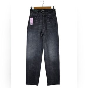 Nwt Wild Fable High Rise Straight Womens Black Wash Denim Jeans Size 2/32 Inseam